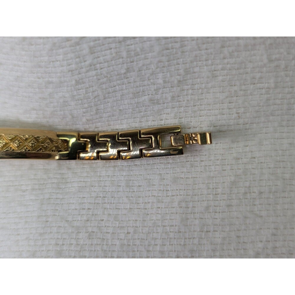 Elgin EG8074 Diamond Cut Half Bangle Watch MOP Dial Gold Tone - UNTESTED - Picture 4 of 9